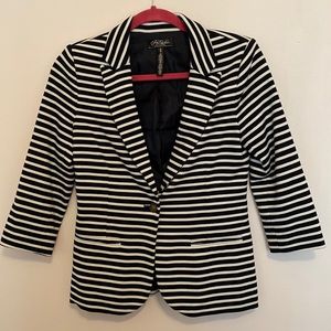 Navy & White Striped Blazer Business Casual